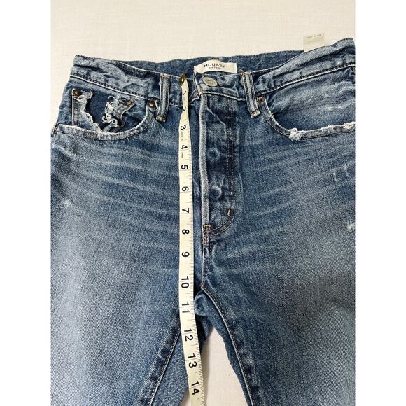 Moussy Vintage Denim Jeans in label Cowhide Leather size 27 - Picture 7 of 10